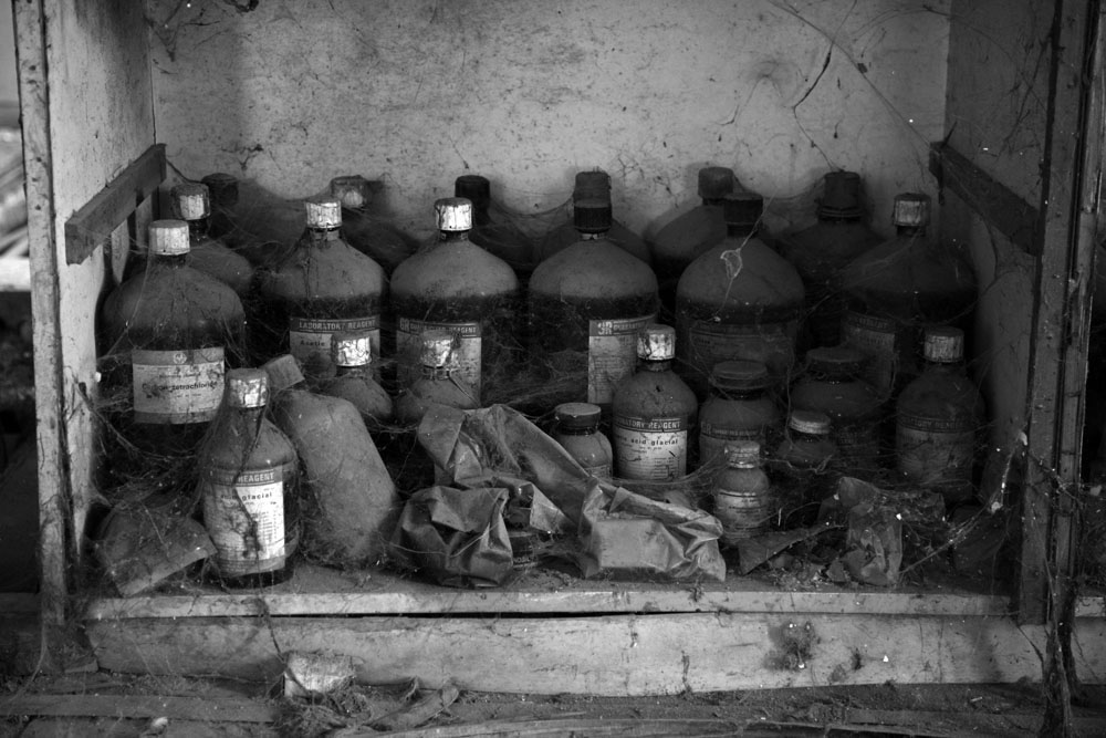 Untouched chemicals in the laboratory